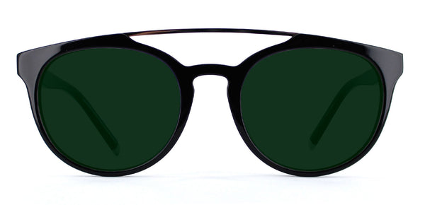 Black with Classic Green Lenses