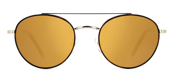 Chrome Gold and Dark Havana Piping with Gold Mirror